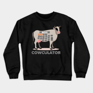 Algebra Math Calculator Funny Problem Solver Cow Moo Crewneck Sweatshirt